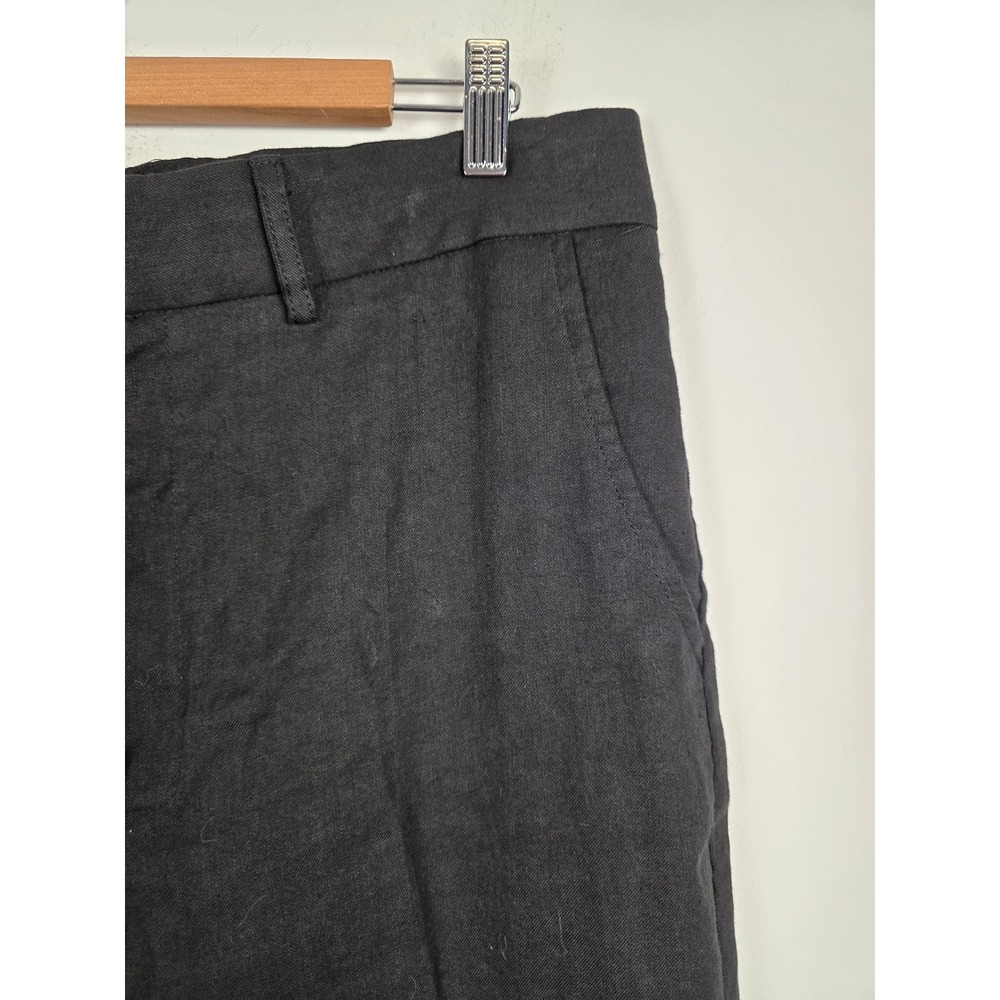 Caron Callahan Women's Linen Blend Pants Size 10 Black Minimalist - Picture 4 of 10